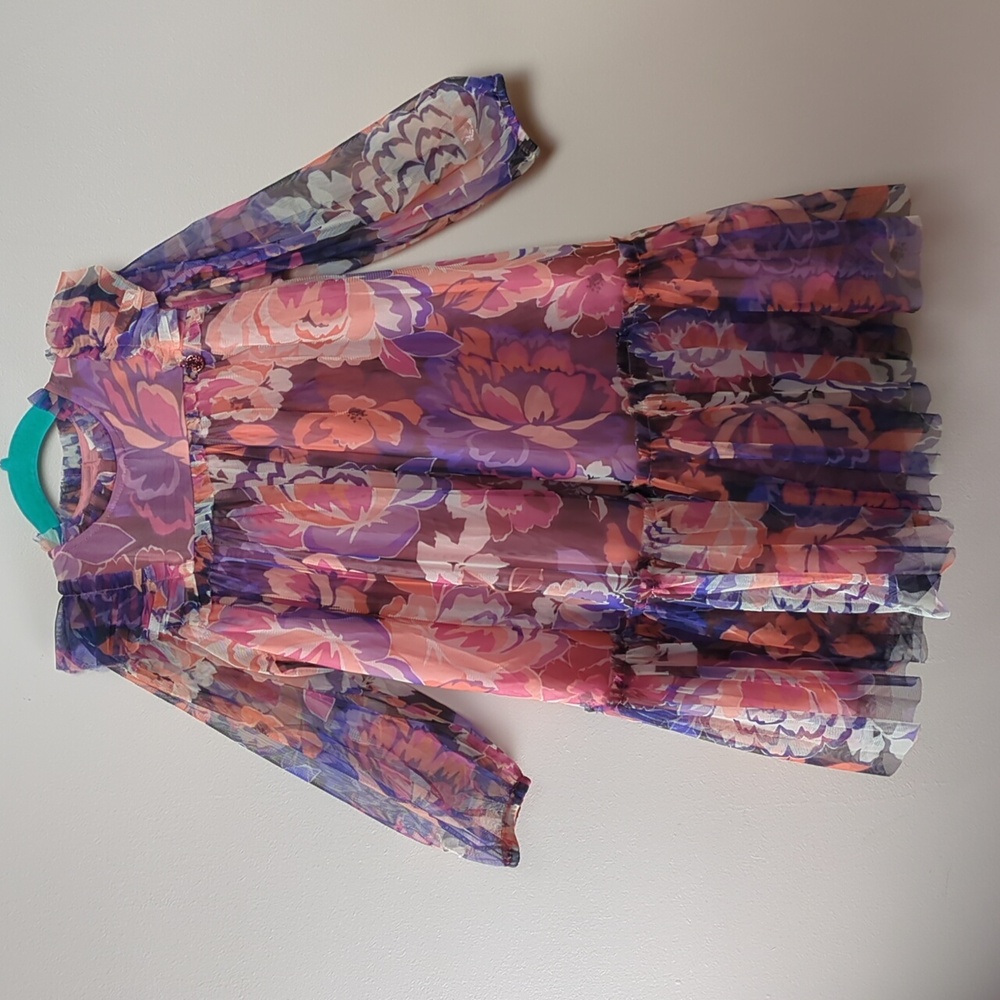 Angel & Rocket Girls Eleanor/Cara Floral Mesh Dress Size 6 (UK) - Picture 3 of 12